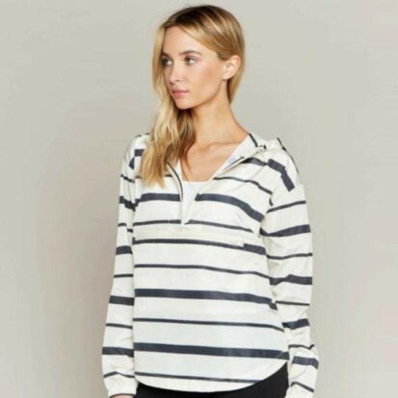 Thread & Supply Striped Hooded Seattle Windbreaker Women's S - Picture 1 of 5